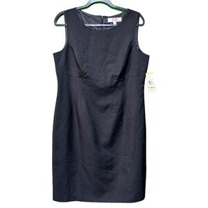 NWT 9&Co. Women's Sleeveless Drop Waist Sheath‎ Dress Black Size 14